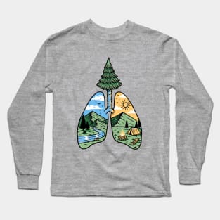 mountain view inside the lung Long Sleeve T-Shirt